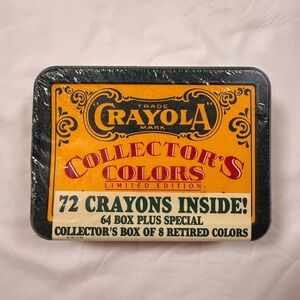 Vintage Crayola Limited Edition Sealed Tin 64 + 8 Retired Crayons 1991 NIB